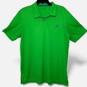 Adidas Men's Bright Green Polo Logo Shirt
